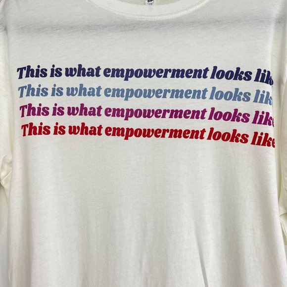 NWT BP Empowerment Short Sleeve Crew Neck Graphic T-Shirt White Women's Size XS - Picture 4 of 9